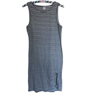 Gray and Black Striped Sleeveless Bodycon Midi Dress Size XL